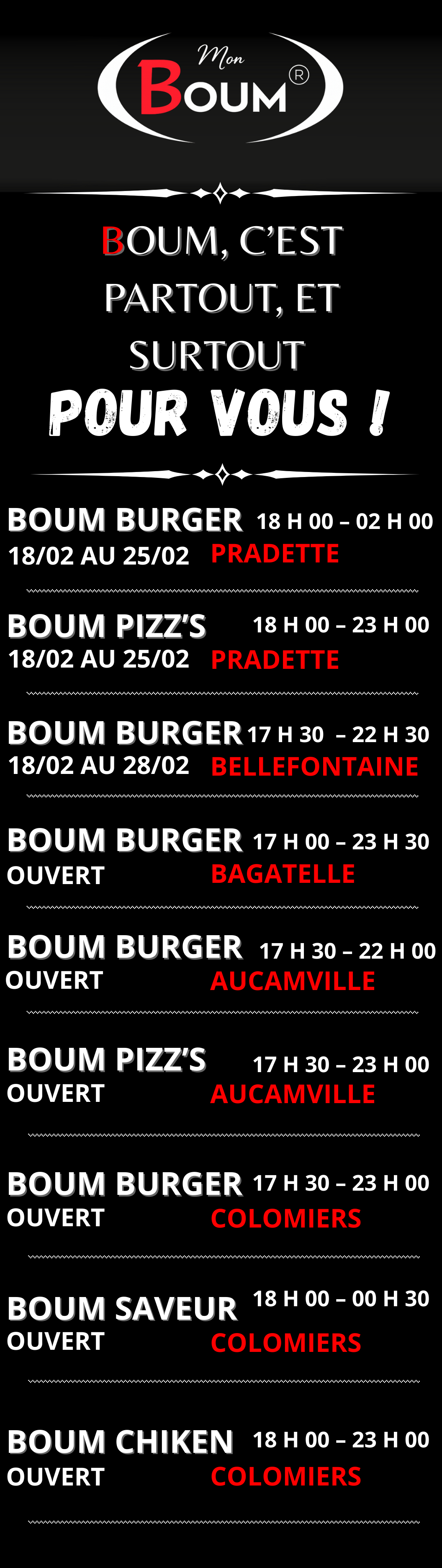 Menu Restaurant Rouge Simple (11 x 19 po)